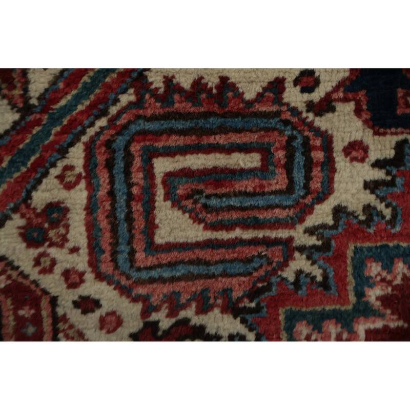 Hand Knotted Oriental 100% Wool Carpet Traditional Medallion Red Heriz (serapi) Area Rug - 13' 7'' X 10' 7''