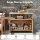 preview thumbnail 9 of 9, Costway Patio Wood Storage Cabinet with Marble-Like Countertop, Open - See Details