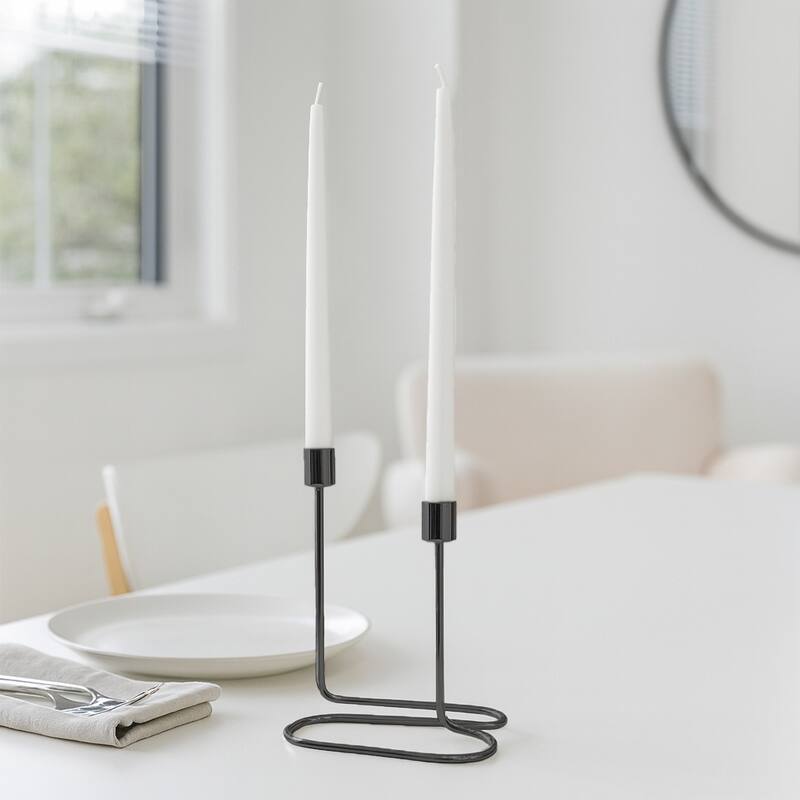 Decorative Sculptural Wire Double Taper Candle Holder