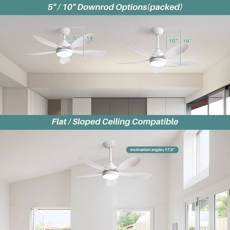 42" Integrated LED Indoor/Outdoor White Ceiling Fan with Light Kit and Remote Included