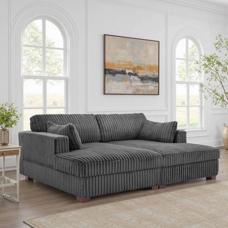 DREAMSIDEA Oversized Modular Sectional Sofa - Grey