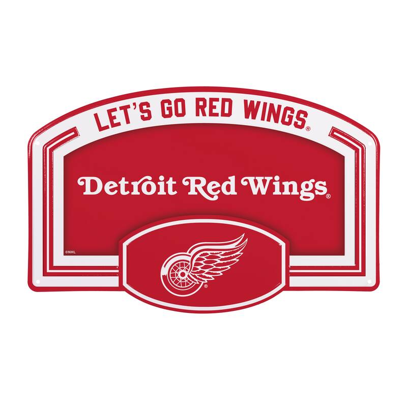 Detroit Red Wings Embossed Steel Wall Sign, 11" x 17"