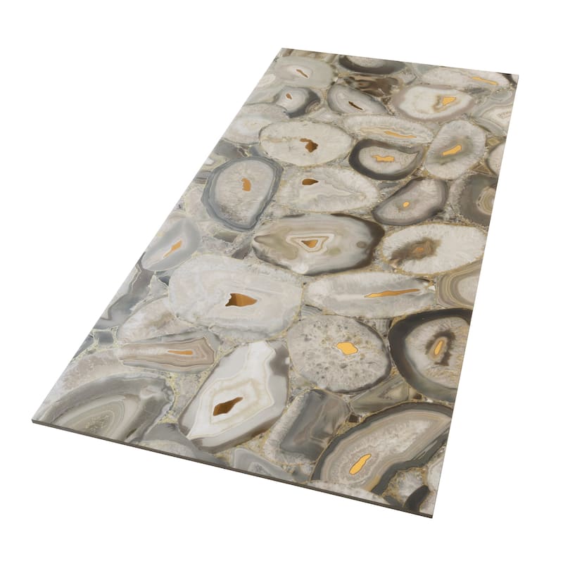 Onira 24x48 Beige Gold Porcelain Large Format Swirls Agate Wall Tile (15.5 sq ft/case) - 2 Pack