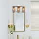 preview thumbnail 2 of 9, 20" Aged Brass Crystal Bathroom Vanity Lights Wall Sconce