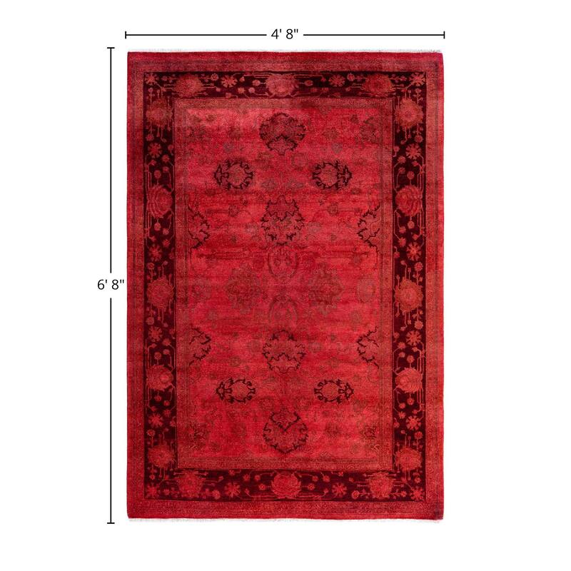 Fine Vibrance One-of-a-Kind Hand-Knotted Area Rug - Pink, 4' 8" x 6' 8" - 4' 8" x 6' 8"