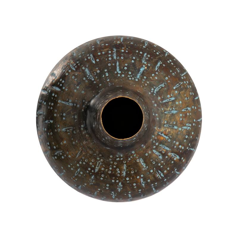 Elk Home Fowler Patinated Brass Metal 6 Inch Wide Vase