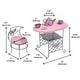 preview thumbnail 4 of 6, Badger Basket Tea Time Metal Doll Table and Chair Set with Accessories - Silver/Pink/Multi