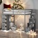 preview thumbnail 1 of 25, Twin Size Wooden Loft Bed With 4 Storage Drawers,Shelves and Stairs Grey