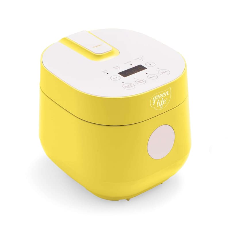 GreenLife Healthy Ceramic Nonstick Rice & Grains Cooker, Yellow