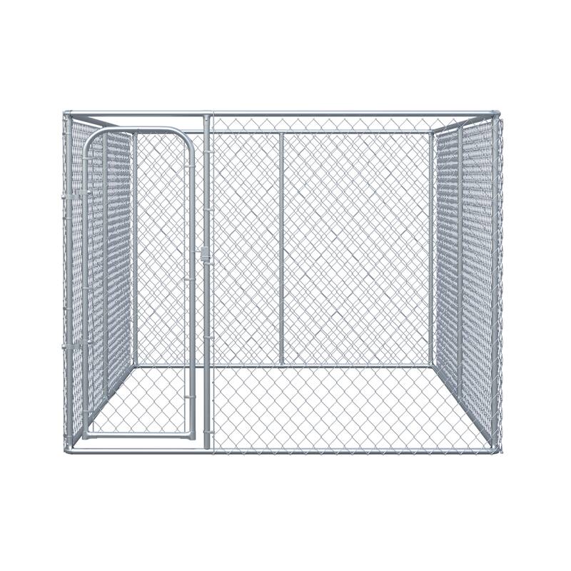 PawHut Outdoor Dog Kennel Galvanized Chain Link Fence Heavy Duty Pet Run House Chicken Coop with Secure Lock Mesh Sidewalls