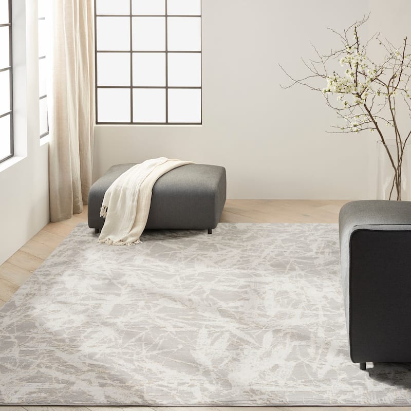 Calvin Klein CK950 Rush Indoor only Grey Abstract Area Rug