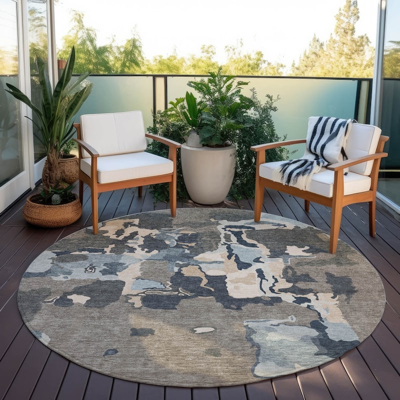 Machine Washable Indoor/ Outdoor Abstract Glam Chantille Rug