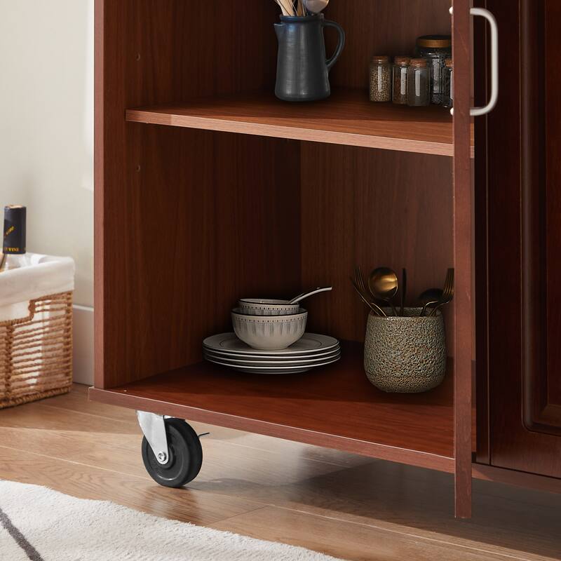 Chichoice 53.8" W Mobile Kitchen Island Cart with Drawers, Rolling Kitchen Island with Storage for Dining Room