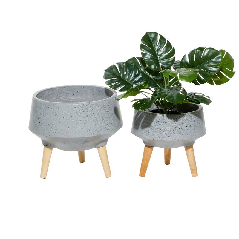 MgO Contemporary Planter (Set of 2) - S/2 10", 12"H