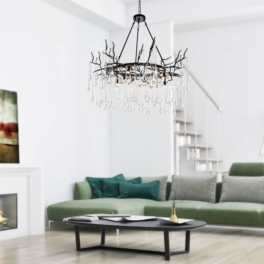 CWI Lighting Anita 12 Light Black Chandelier