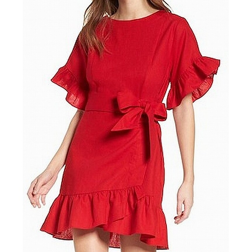 socialite ruffle wrap dress