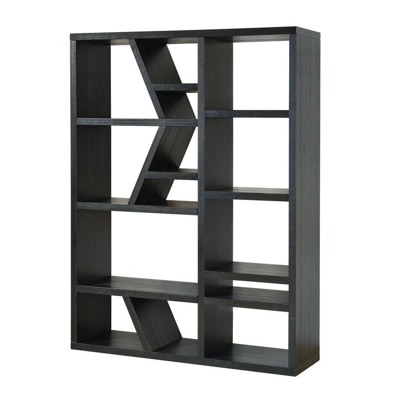 StyleCraft Norman Wyatt Home - Winnona Wooden Bookshelf - Ebony Woodgrain