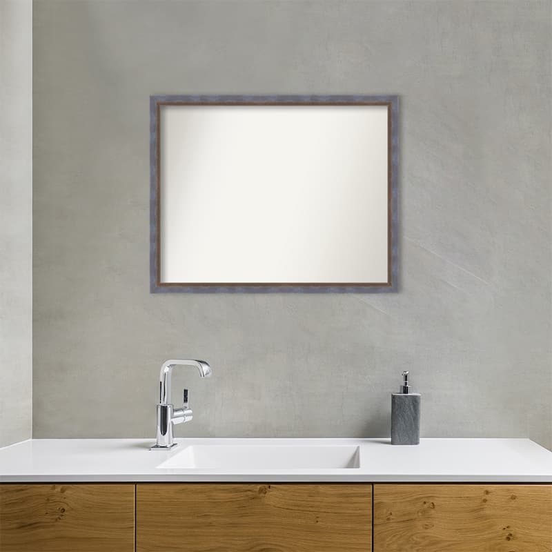 Two Tone Non-Beveled Wood Framed Bathroom Vanity Wall Mirror
