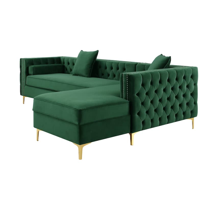 Dante Velvet Chaise Sectional Sofa