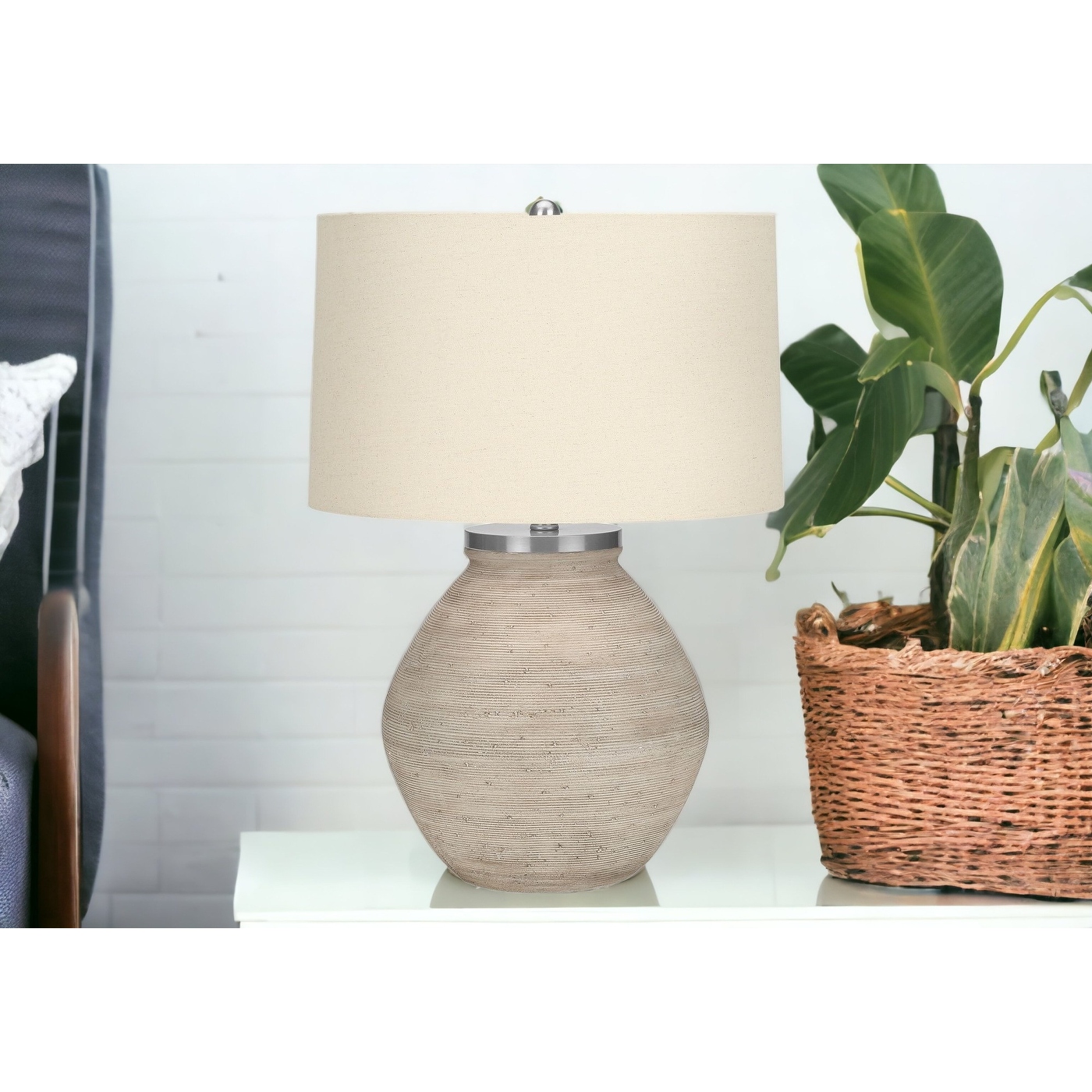 Round concrete lamp top