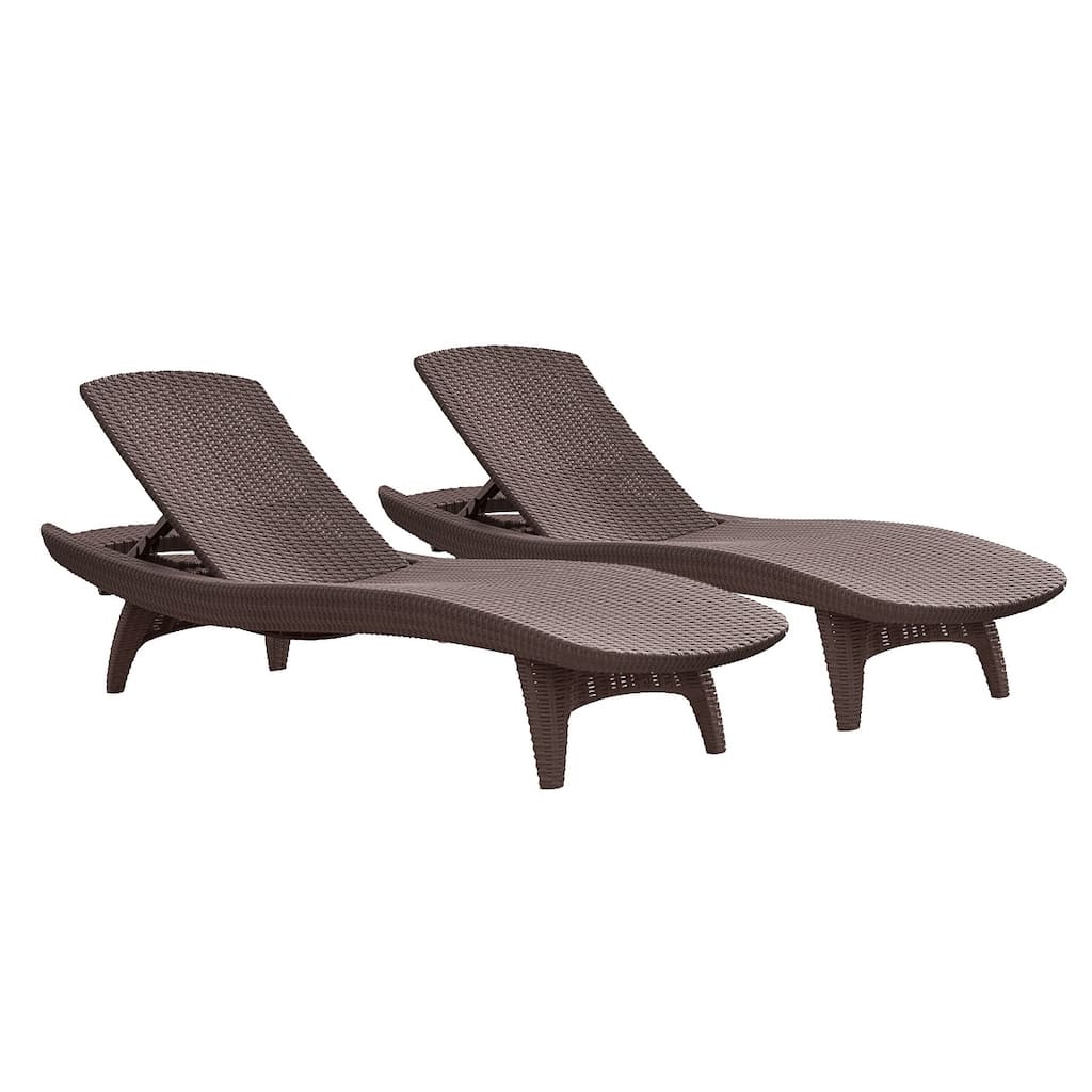Keter Grenada Chaise Lounger Set Outdoor Furniture For Patio, Poolside, Garden and Lawn