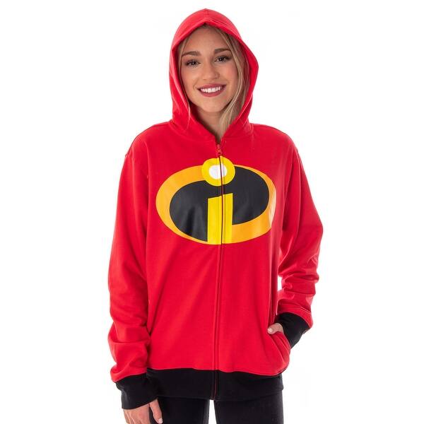 Disney The Incredibles Logo Adult Costume Zip Up Hoodie Overstock
