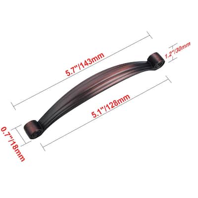 Utopia Alley Whitton Pull Handle - Decorative Cabinet Oil Rubbed Bronze Drop Pull Handles, 5.0" Center to Center
