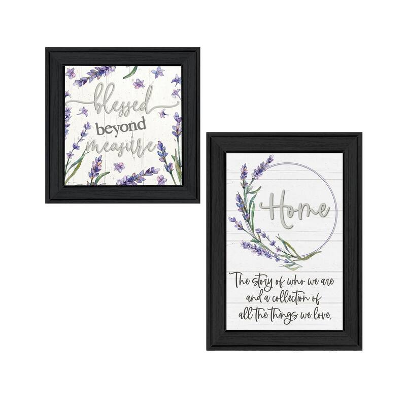 Trendy Decor 4U "My Families Story" Printed Framed Wall Art by Susie Boyer - Charcoal - 15 x 15