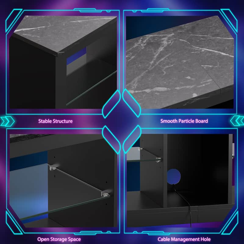 55" LED TV Stand for 60 inch TV with Power Outlet-Entertainment Center - 55 inches