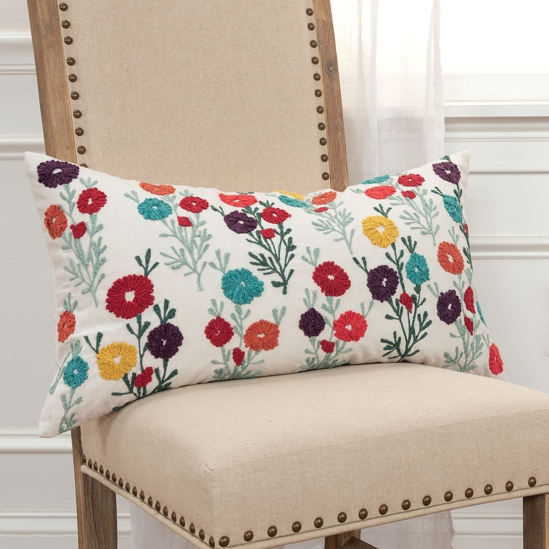Floral lumbar pillow sales