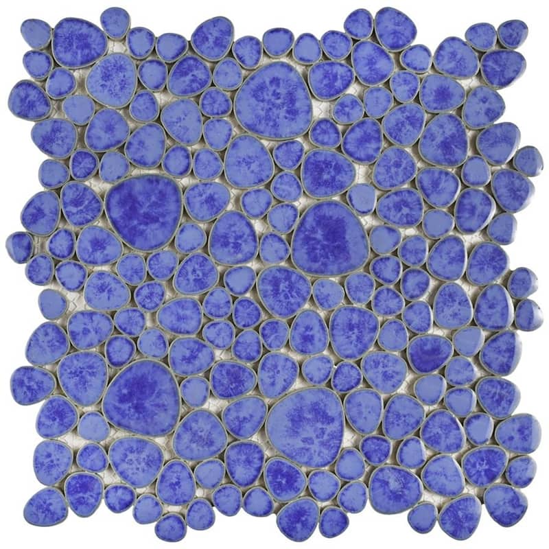 Merola Tile Pebble Blue Cloud 10-3/4" x 10-7/8" Porcelain Floor and Wall Tile