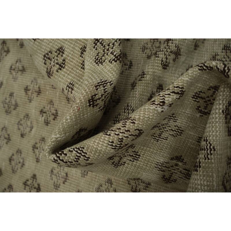 Hand Knotted Oriental 100% Wool Carpet Transitional Floral Beige & Ivories Anatolian Area Rug - 9' 3'' X 5' 10''