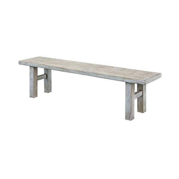 Amalfi Old Pine Wood Bench 47 Inch Long Antique Off White Finish On Sale Overstock 31501265