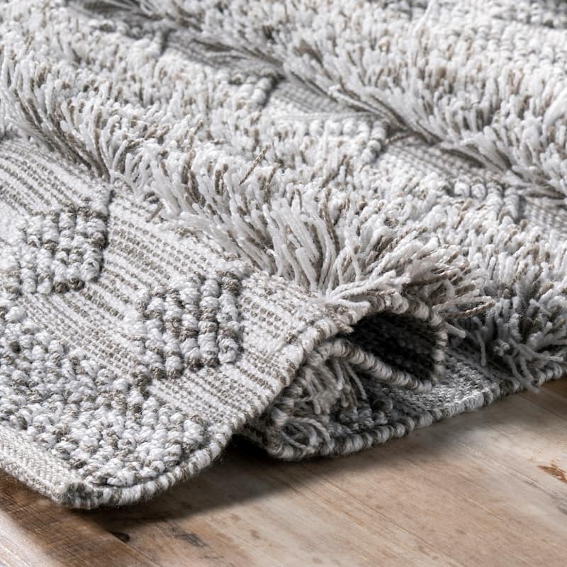 Nuloom Grey Southwestern Raised Tribal Band Area Rug