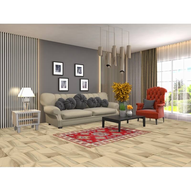 Red Kazak Oriental Accent Rug Hand-Knotted Wool Carpet - 3'5" x 4'11"