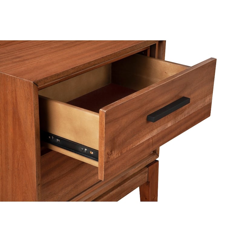 Honey Brown 2 Drawer 20 in. W Nightstand with Sturdy Hardware and Ample Storage