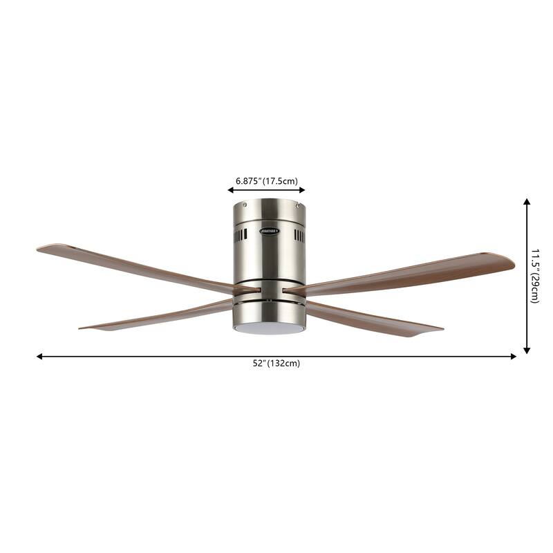 Remy 52" 1-Light Contemporary Iron/Acrylic Mobile-App/Remote-Controlled 6-Speed Integrated LED Ceiling Fan, by JONATHAN Y