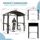 preview thumbnail 3 of 6, 8x5FT Arc Roof, Grill Canopy for Outdoor Grill w/Double Galvanized Steel Roof and 2 Side Shelves, BBQ Gazebo Grill Tent ,Brown