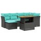 preview thumbnail 8 of 21, vidaXL Patio Sofa Set with Cushions Outdoor Furniture 7 Piece Poly Rattan