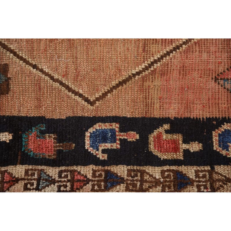 Vegetable Dye Gabbeh Qashqai Persian Antique Rug Handmade Wool Carpet - 4'2"x 7'3"
