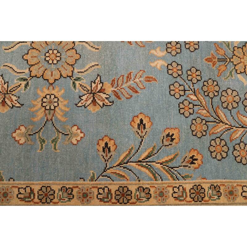 ECARPETGALLERY Hand-knotted Jamshidpour Light Blue Wool Rug - 8'0 x 10'0