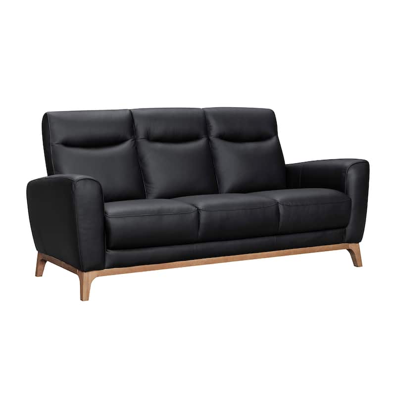 Greyson 83" Black or Dove Gray Leather Sofa by Armen Living
