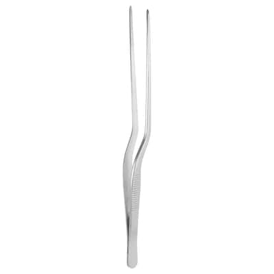 Offset Tweezer Tongs Stainless Steel Kitchen Cooking Precision Tweezer - Silver - 7.87"
