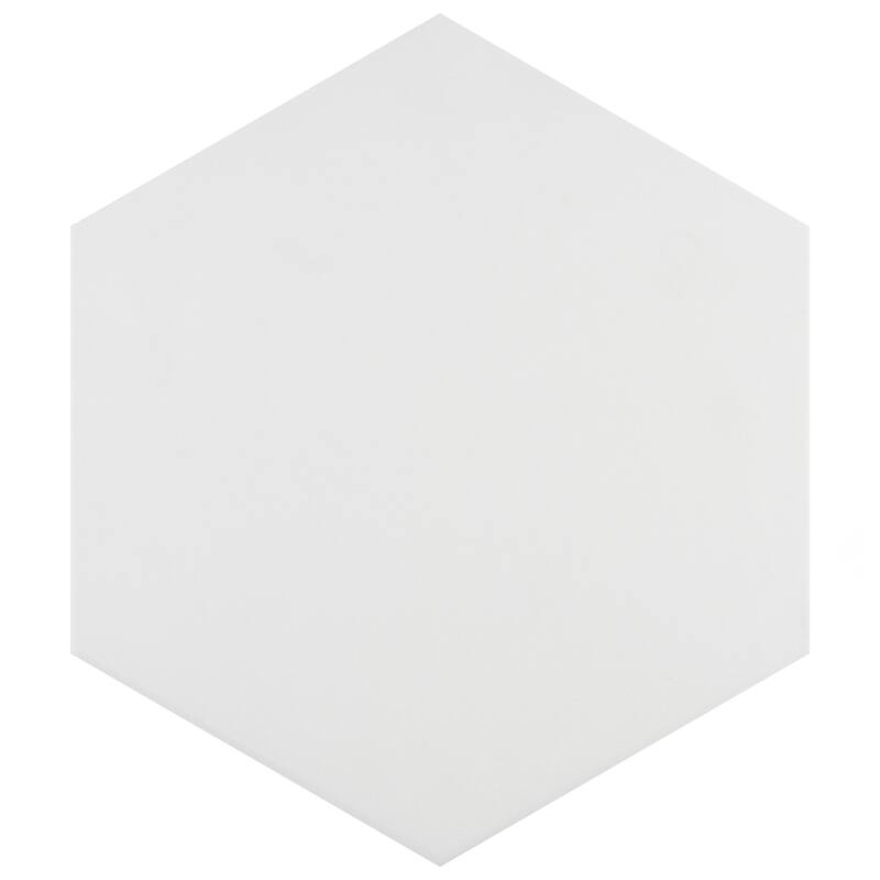 Merola Tile Apini Hex Matte White 9" x 11"Porcelain Mosaic Floor and Wall Tile
