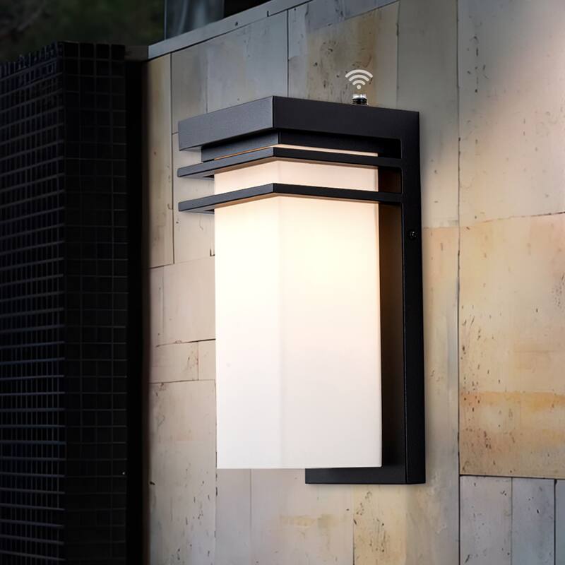12"H Modern Outdoor Wall Sconce 1 Pack - Dusk to dawn sensor