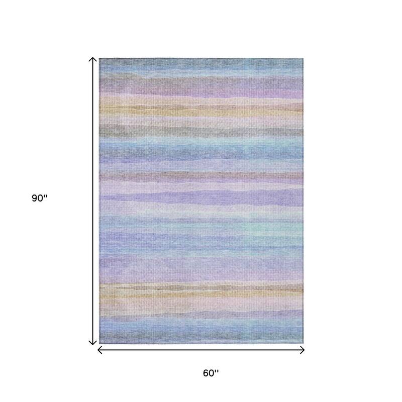 HomeRoots Striped Transitional Rectangle Outdoor Rug