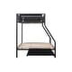 preview thumbnail 8 of 7, Twin over Full Metal Bunk Bed with Trundle and Textilene Guardrail