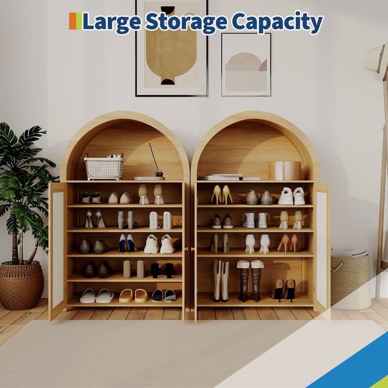 Modern Arched Shoe Cabinet Storage for Entryway Living Room
