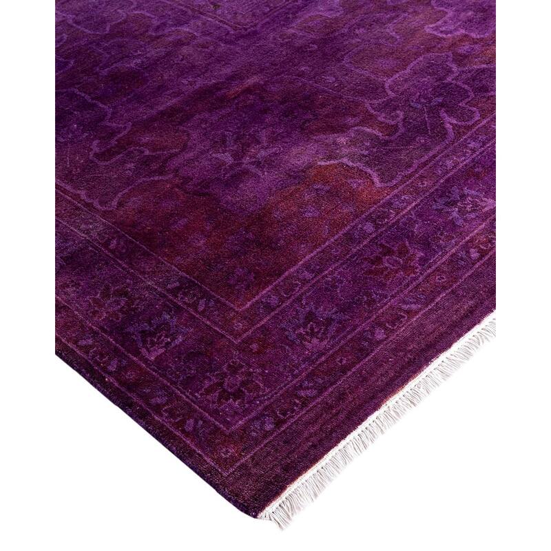 Fine Vibrance One-of-a-Kind Hand-Knotted Area Rug - Purple, 11' 4" x 18' 6" - 11' 4" x 18' 6"