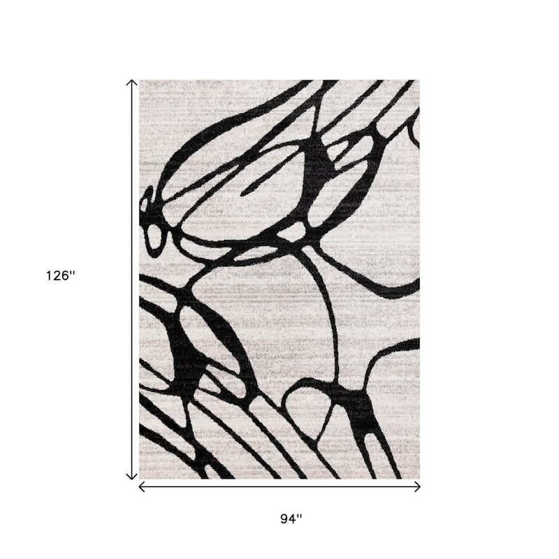 HomeRoots Huvi Abstract Modern Rectangle Area Rug